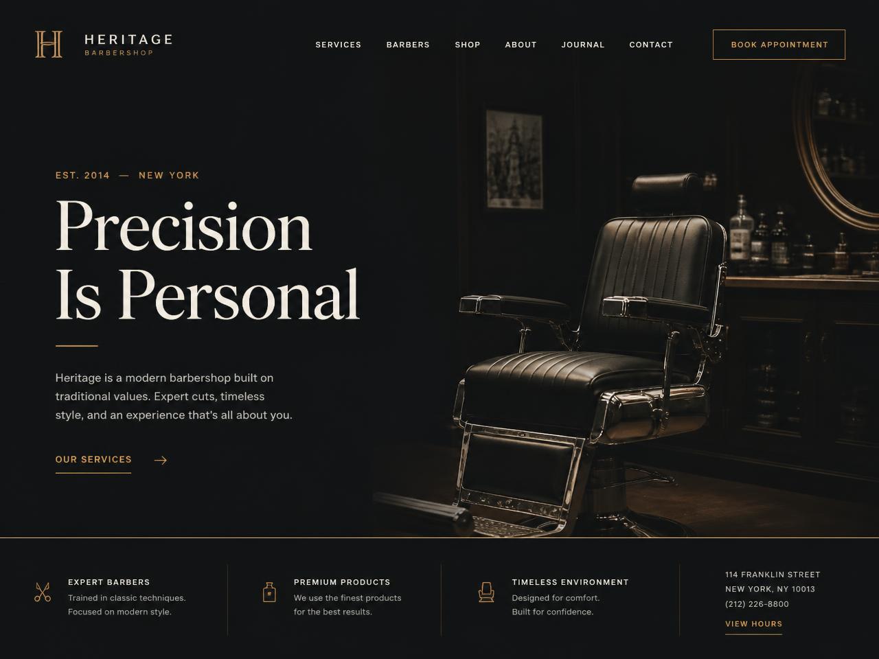 Preview of a premium barbershop website designed by Imperial Mindworks